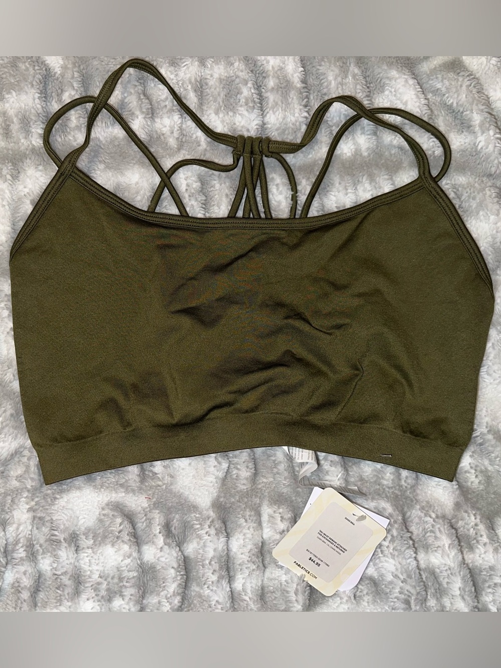 Fabletics Olive Green Strappy Sports Bralette